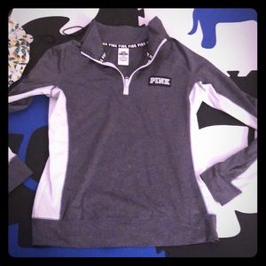 PINK Victoria secret grey and white sports top